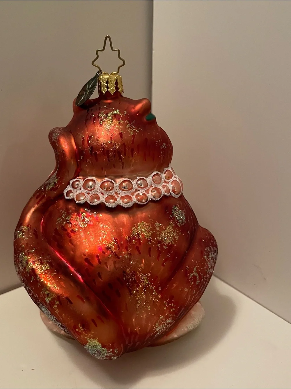 Christopher Radko “Fancy Feast”  Fat Cat Glass Ornament Christmas Boxed